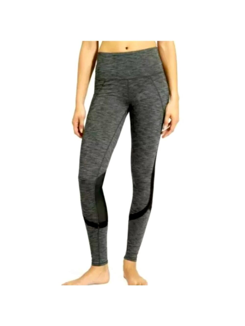 Athleta High Rise Gray Plié Mesh Legging Tights Model 349101-Medium